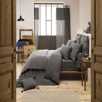 Housse de couette Gaze de Coton 240 x 220 cm GAÏA Gris