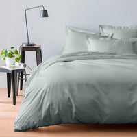 HOUSSE DE COUETTE 240x220CM +40 100% SATIN DE COTON LAVE 105 FILS ARGENT