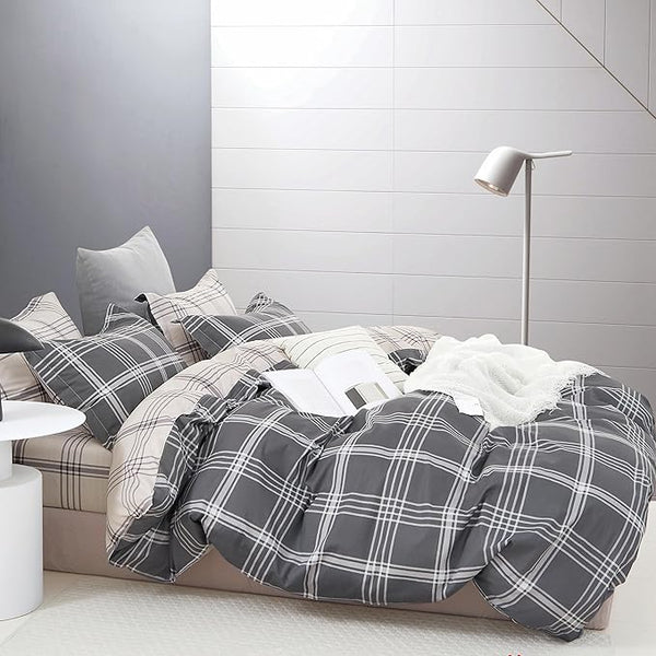 Housse De Couette Percale De Coton Gris