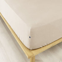 Draps Housse Flanelle De Coton Beige