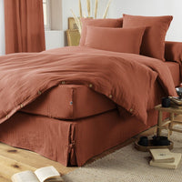 Drap Housse Gaze De Coton Terracotta